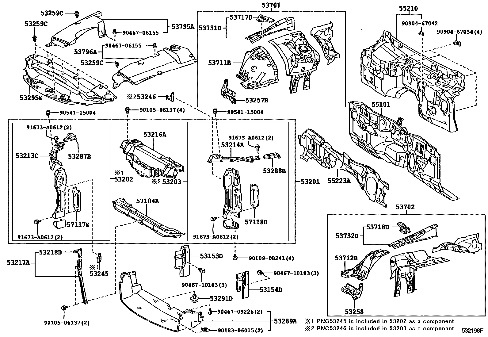 5304 — FRONT FENDER APRON & DASH PANEL