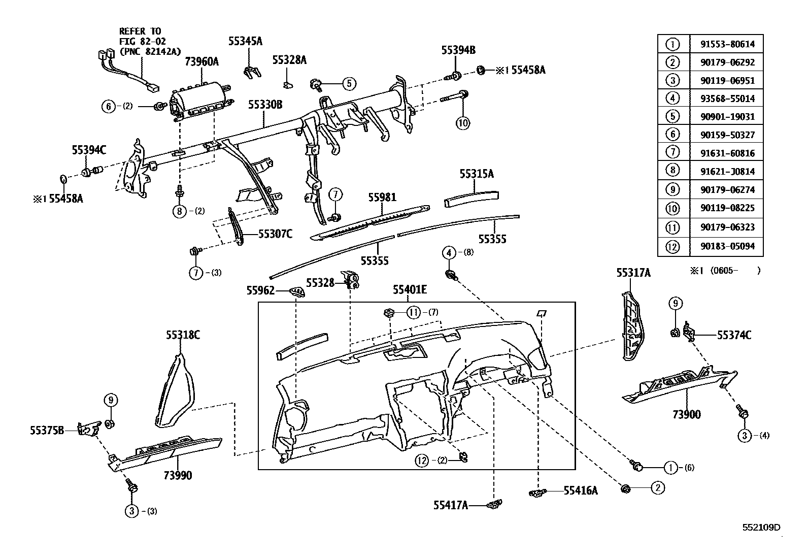 5501 — INSTRUMENT PANEL & GLOVE COMPARTMENT