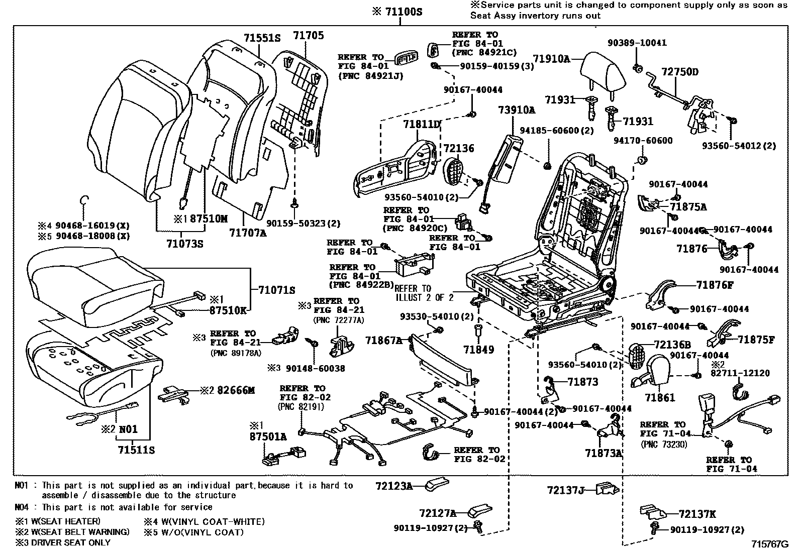 7101 — FRONT SEAT & SEAT TRACK