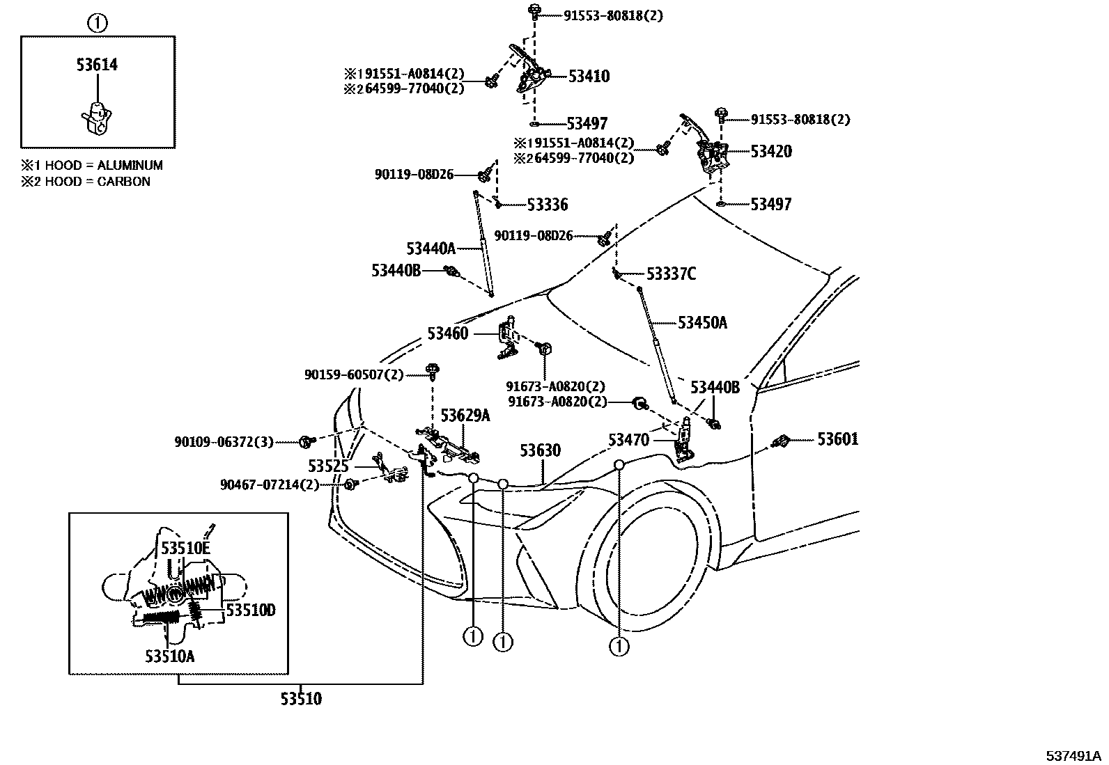 5303 — HOOD LOCK & HINGE