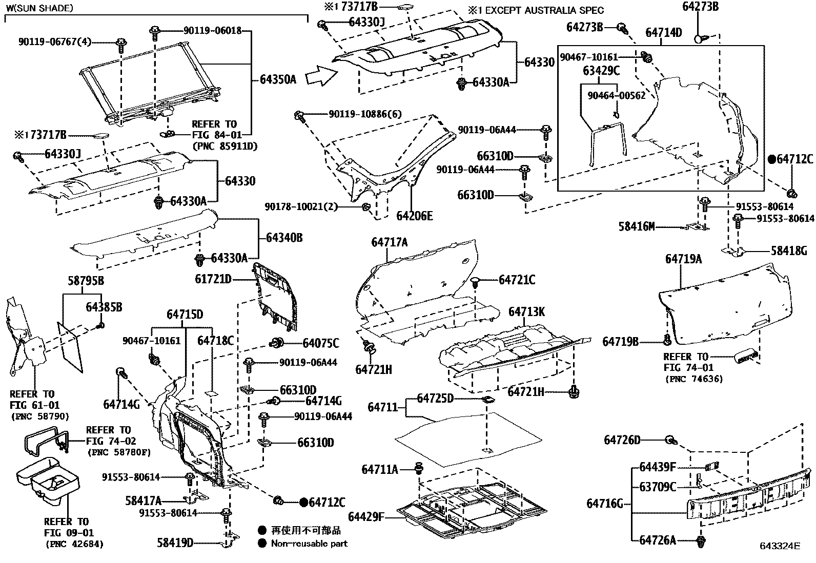 6403 — PACKAGE TRAY PANEL & LUGGAGE COMPARTMENT MAT