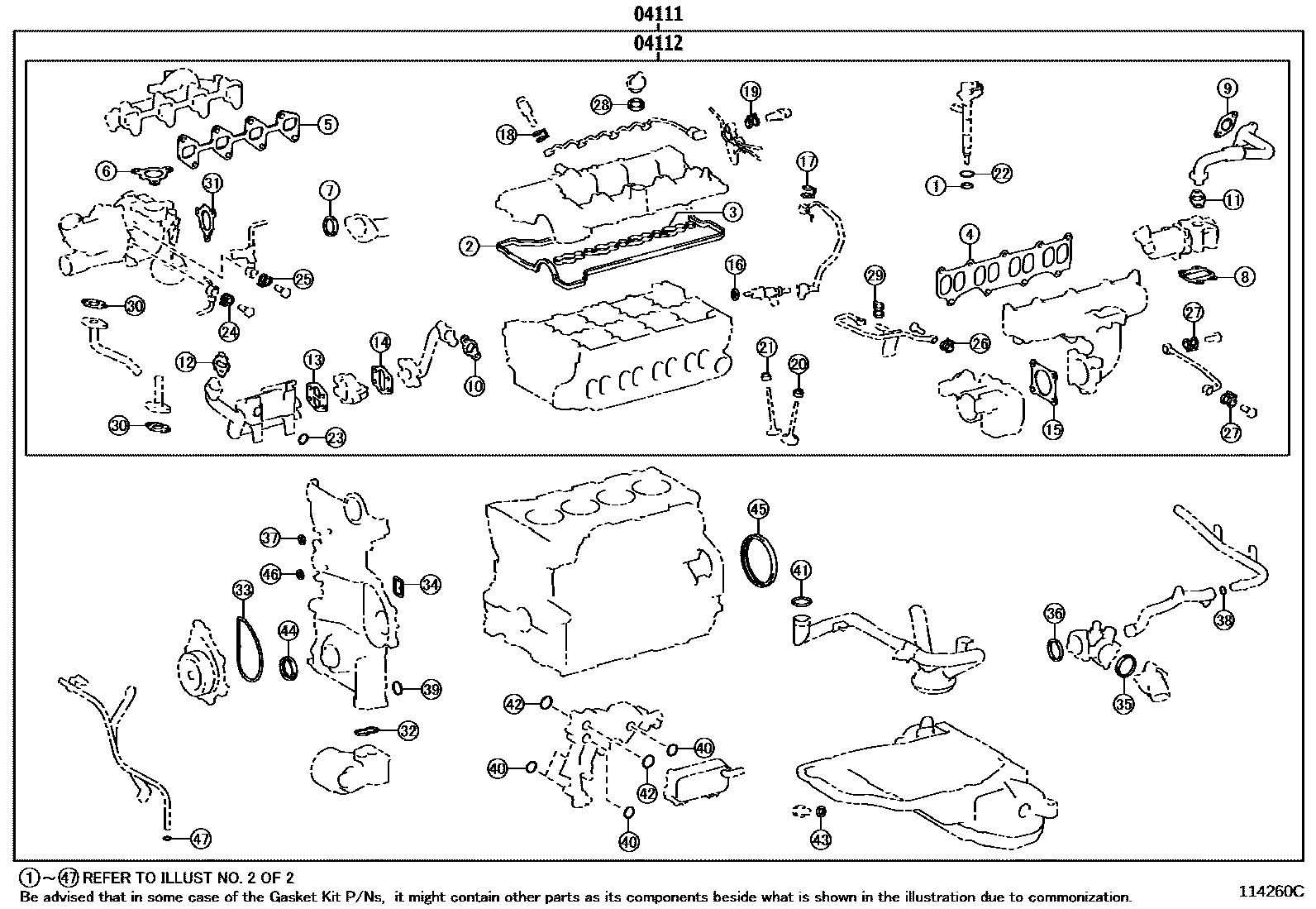 1103 — ENGINE OVERHAUL GASKET KIT