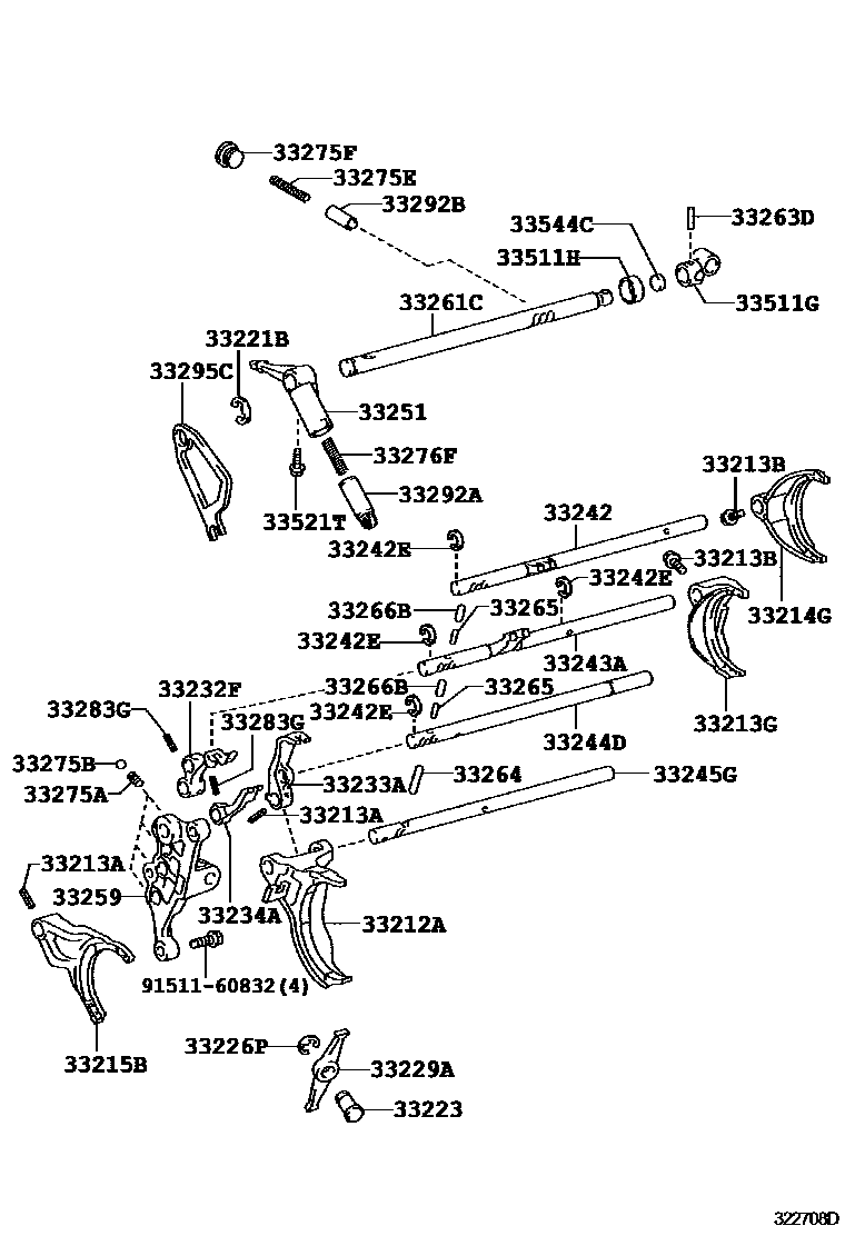 3307 — GEAR SHIFT FORK & LEVER SHAFT (MTM)