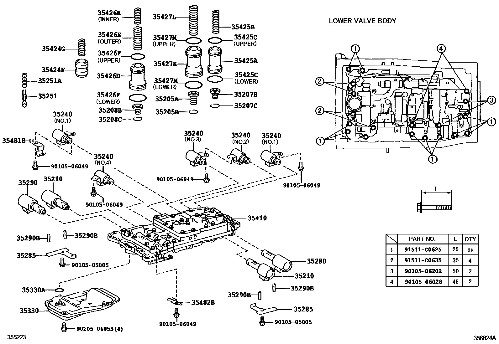 3512 — VALVE BODY & OIL STRAINER (ATM)