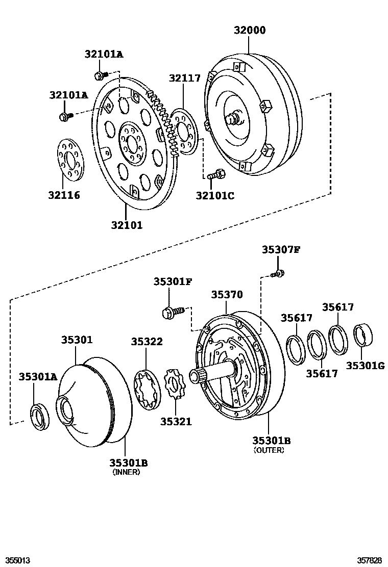 3502 — TORQUE CONVERTER, FRONT OIL PUMP & CHAIN (ATM)