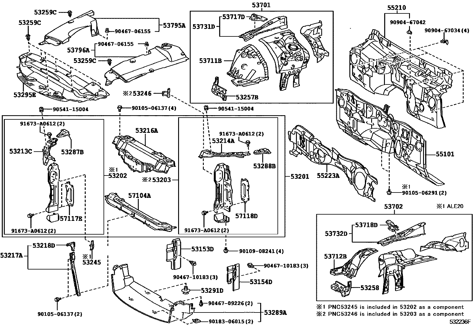 5304 — FRONT FENDER APRON & DASH PANEL