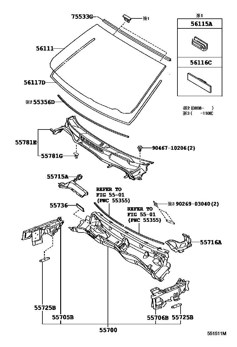 5503 — COWL PANEL & WINDSHIELD GLASS