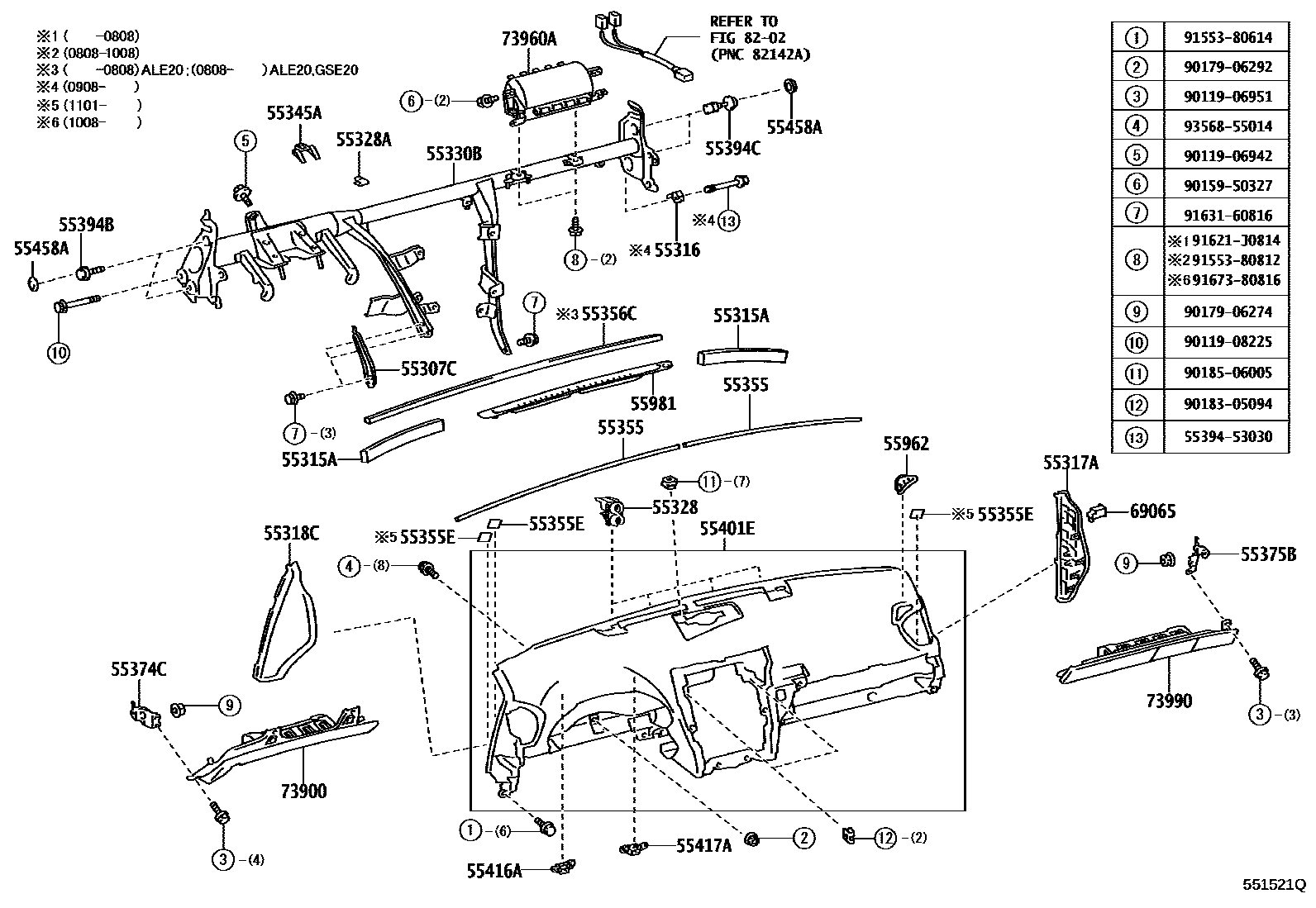 5501 — INSTRUMENT PANEL & GLOVE COMPARTMENT