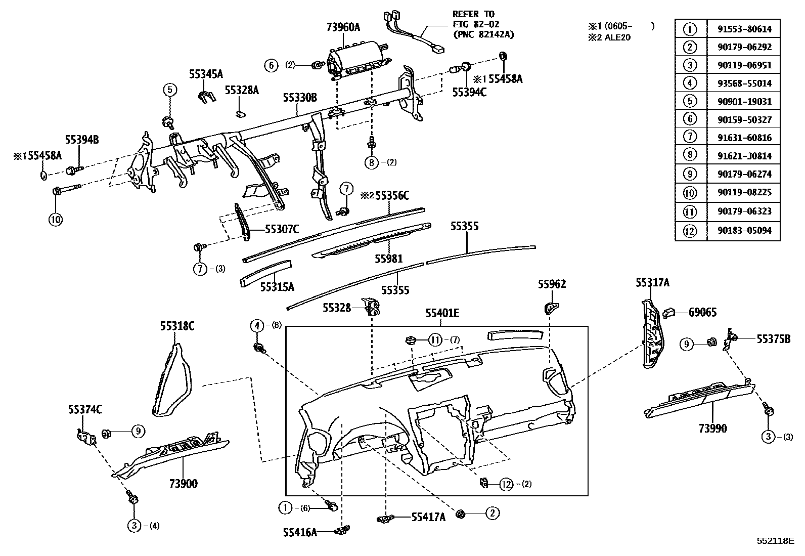 5501 — INSTRUMENT PANEL & GLOVE COMPARTMENT
