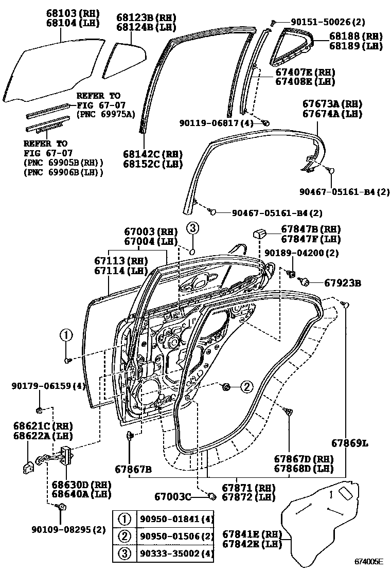 6705 — REAR DOOR PANEL & GLASS
