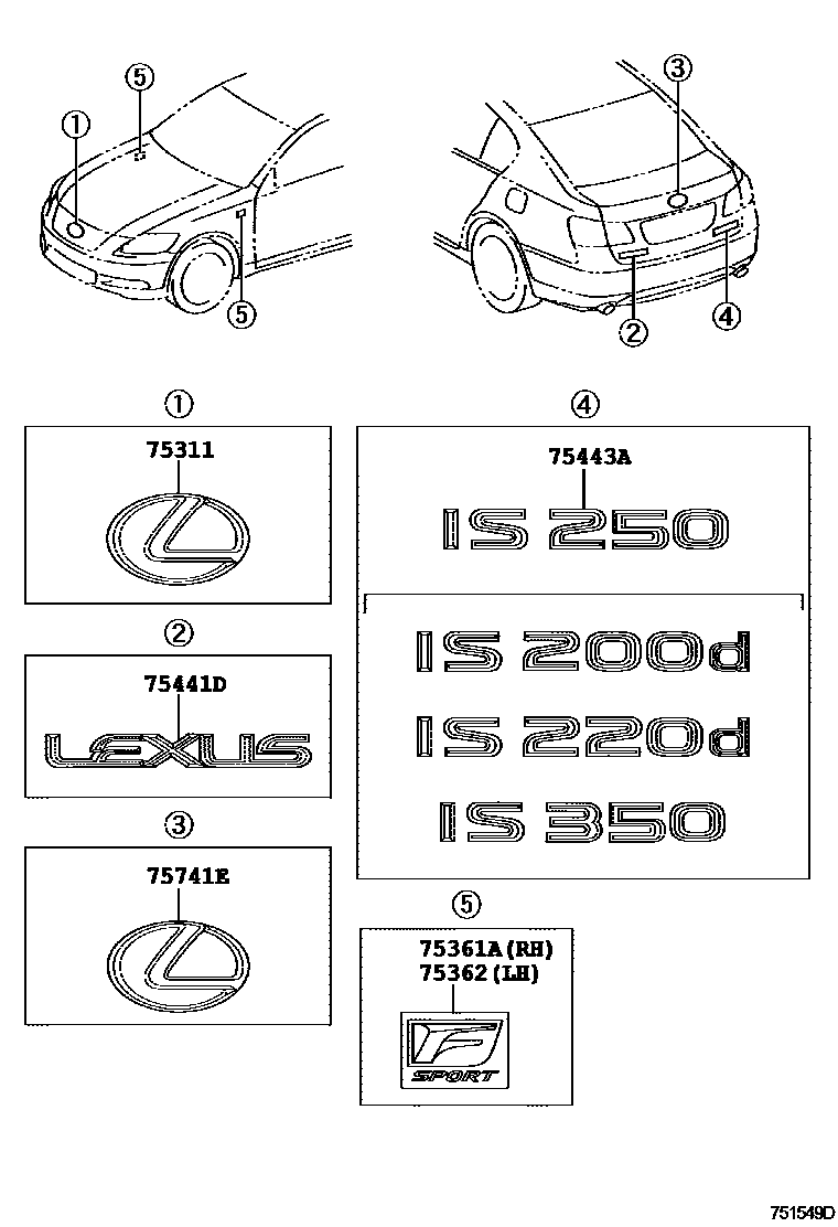 7501 — EMBLEM & NAME PLATE (EXTERIOR & INTERIOR)