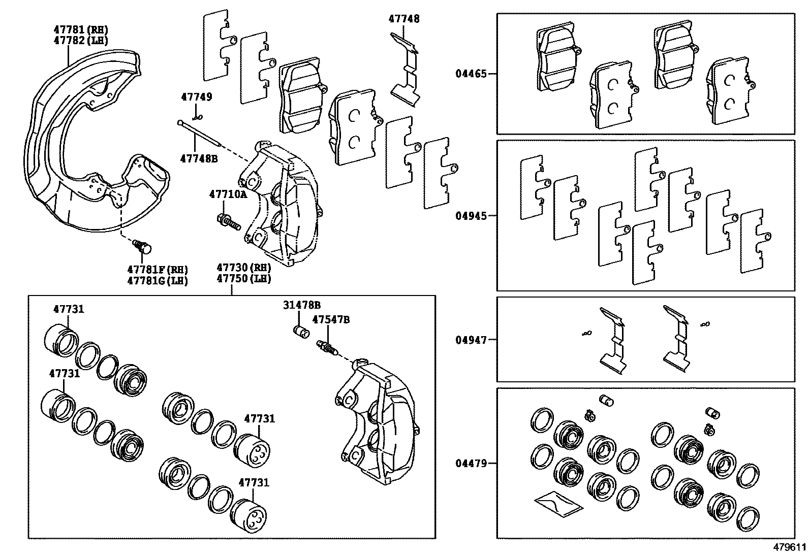 4705 — FRONT DISC BRAKE CALIPER & DUST COVER
