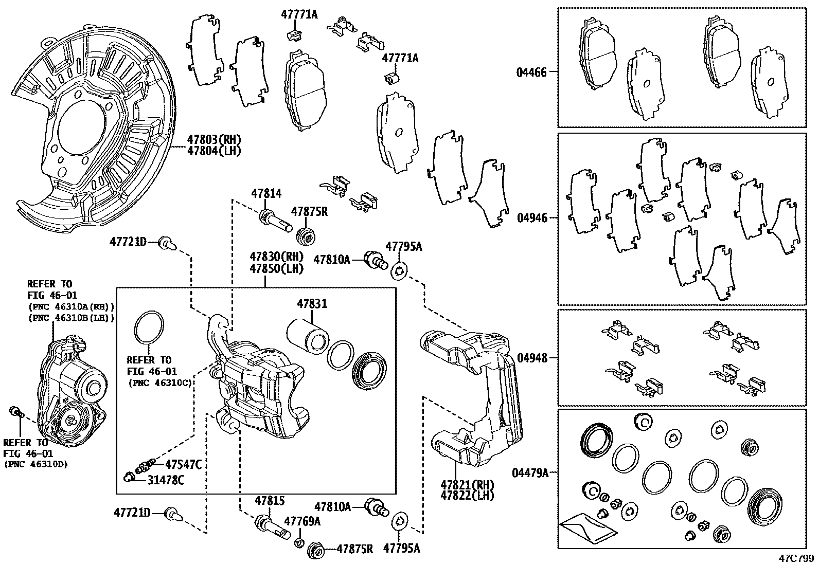 4707 — REAR DISC BRAKE CALIPER & DUST COVER