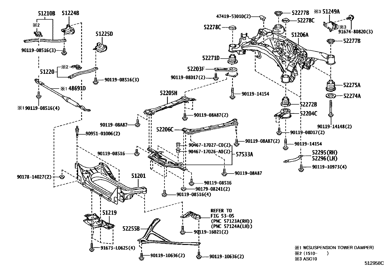 5102 — SUSPENSION CROSSMEMBER & UNDER COVER