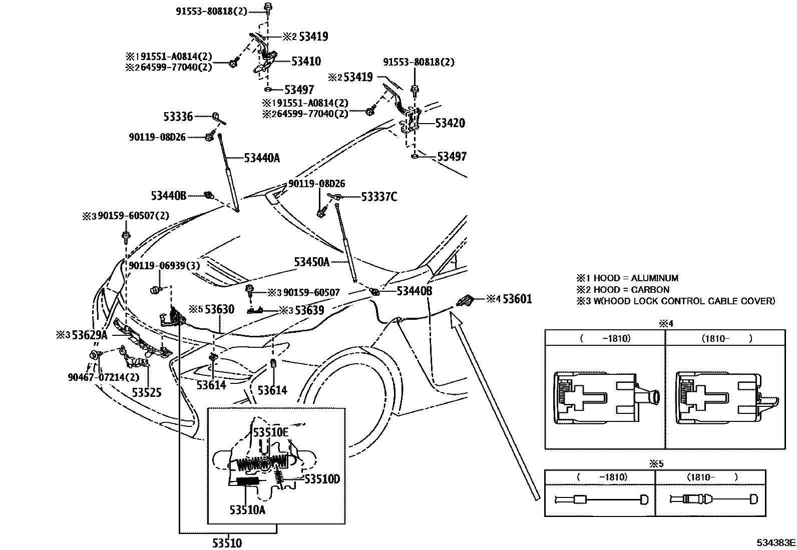 5303 — HOOD LOCK & HINGE