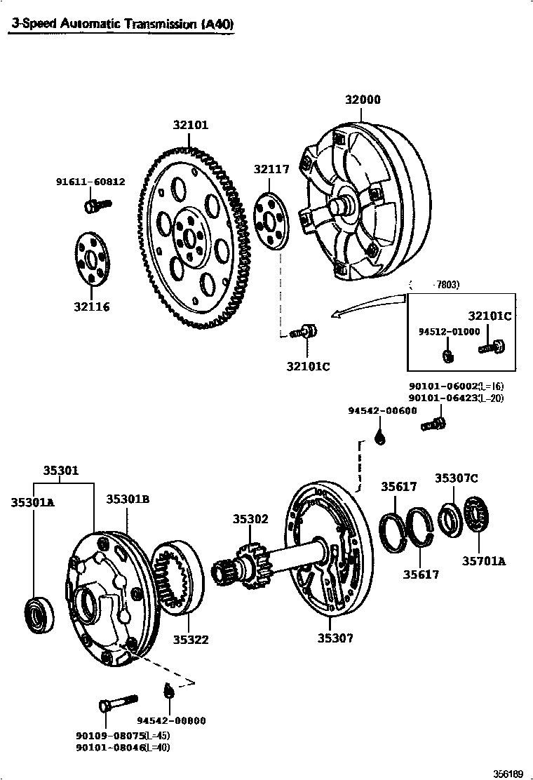 3502 — TORQUE CONVERTER, FRONT OIL PUMP & CHAIN (ATM)