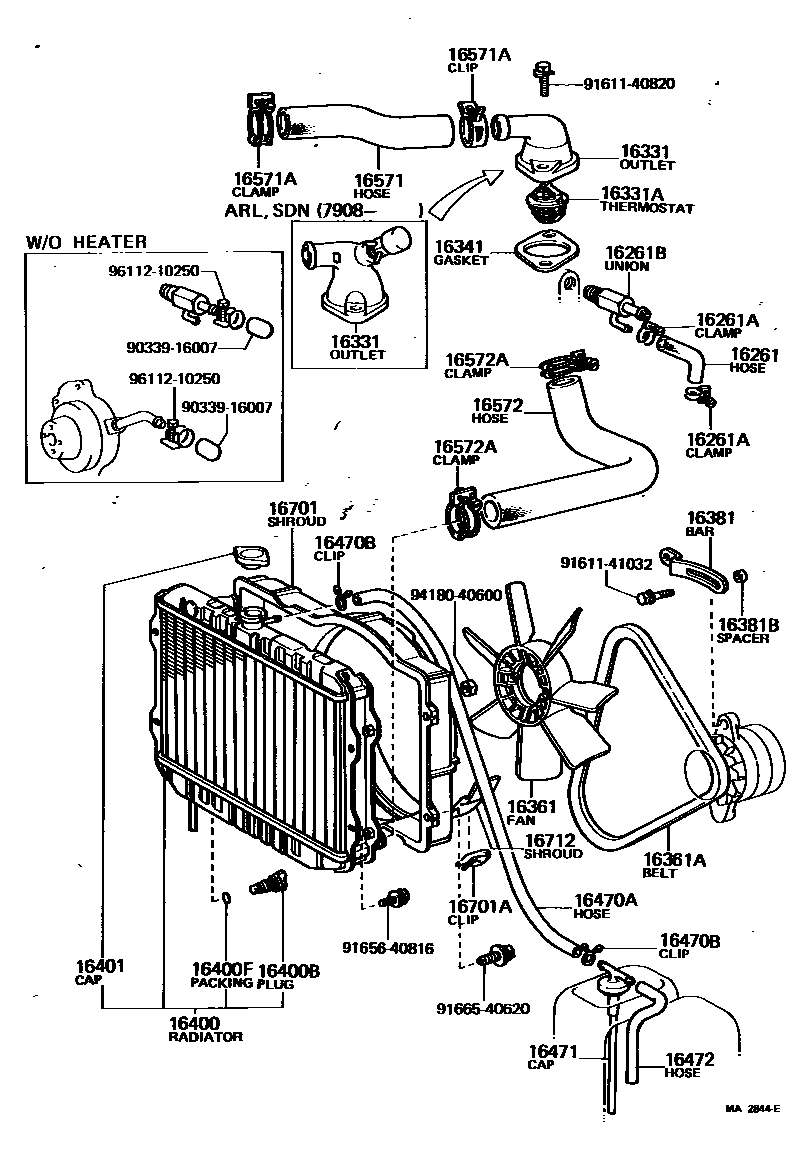 1603 — RADIATOR & WATER OUTLET