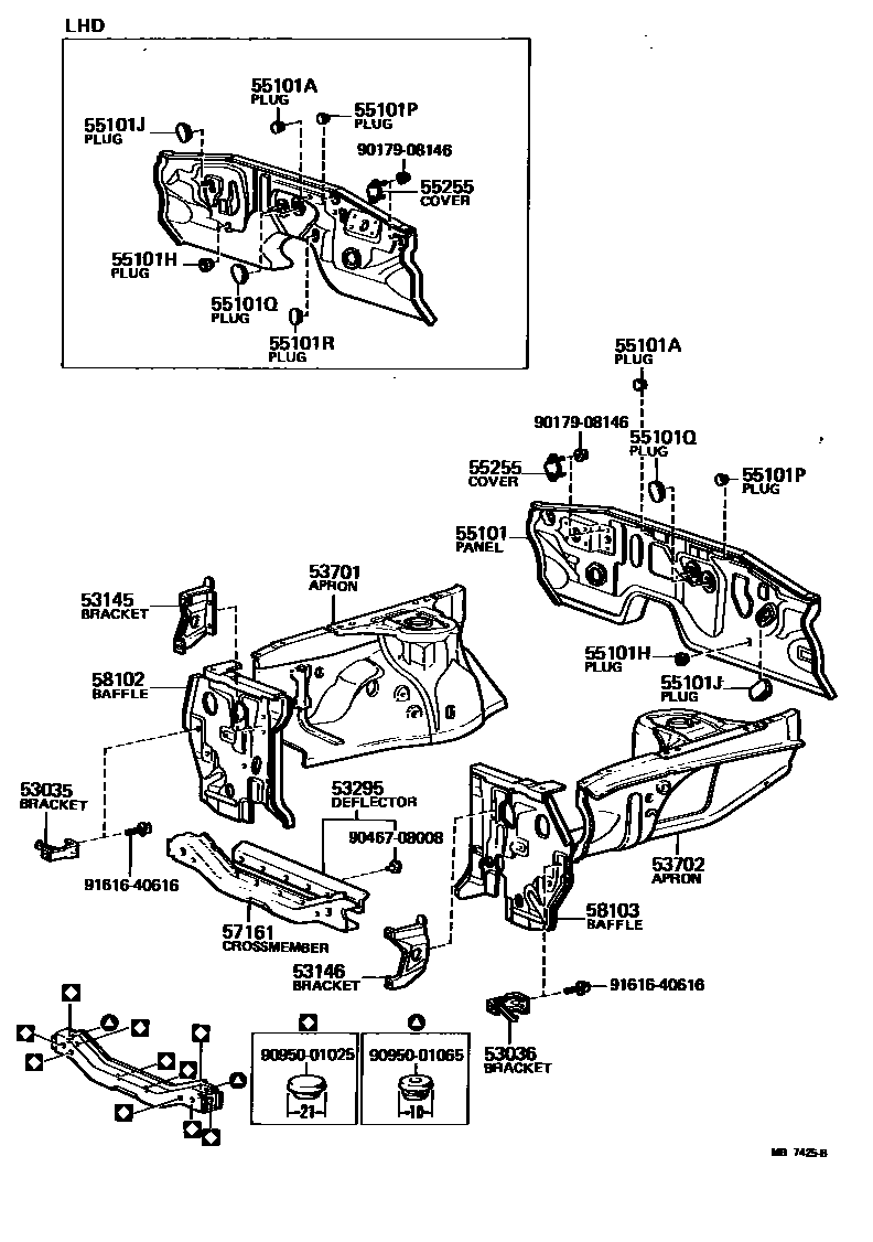 5304 — FRONT FENDER APRON & DASH PANEL