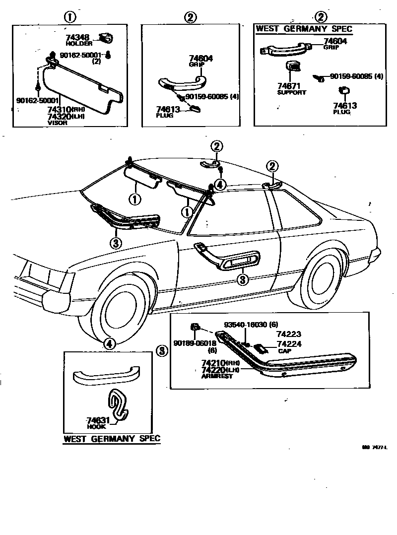 7401 — ARMREST & VISOR