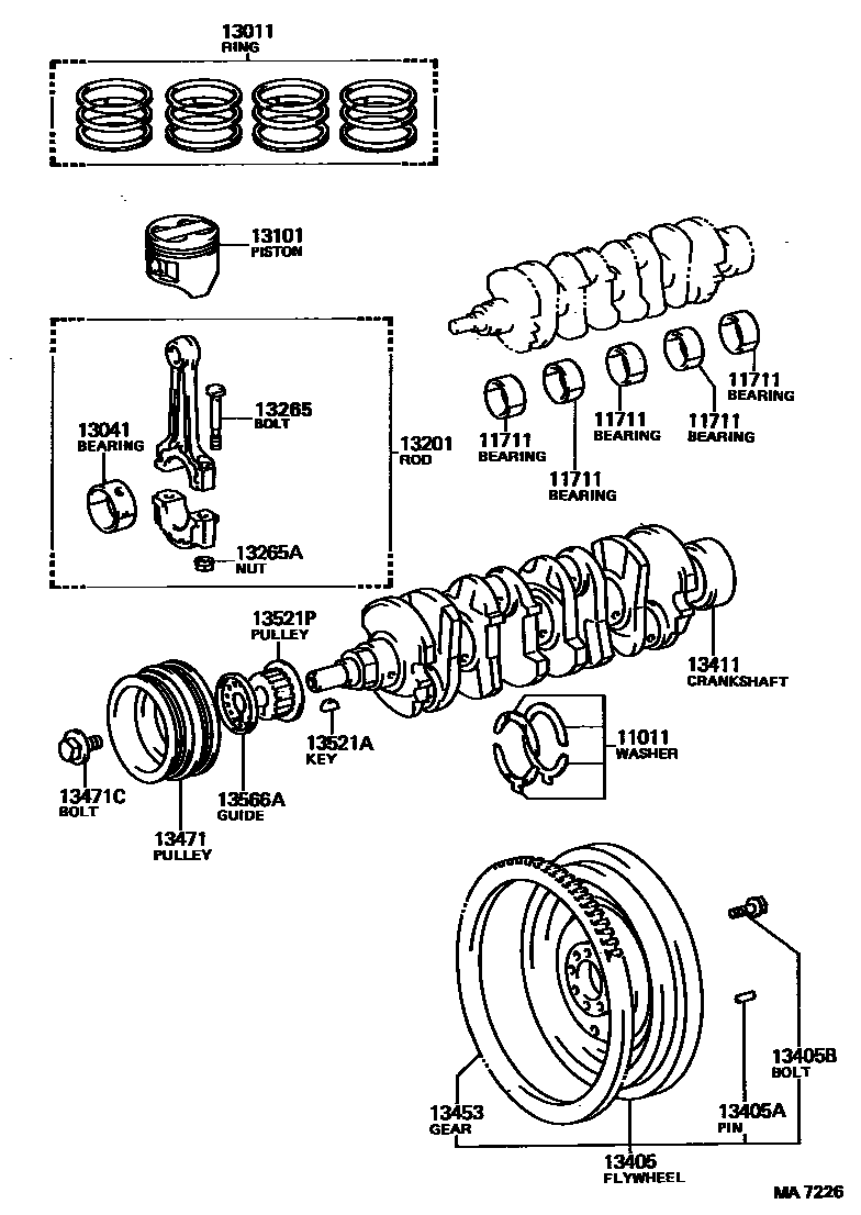 1301 — CRANKSHAFT & PISTON