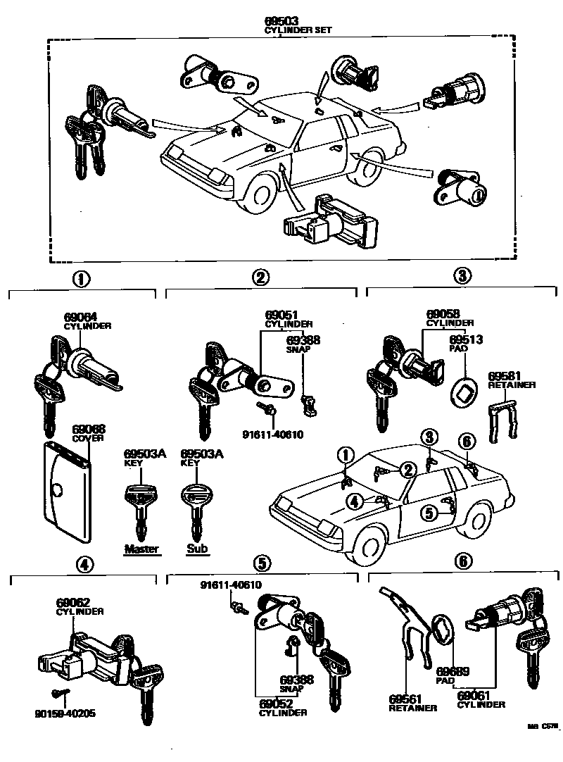 6712 — LOCK CYLINDER SET