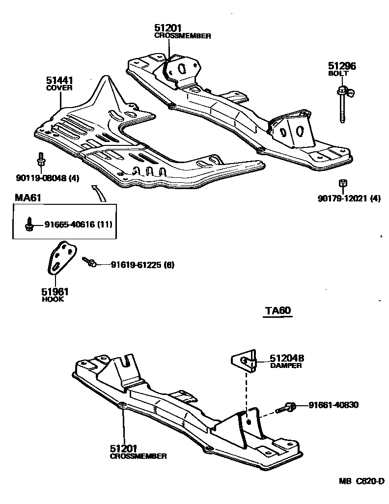 5102 — SUSPENSION CROSSMEMBER & UNDER COVER
