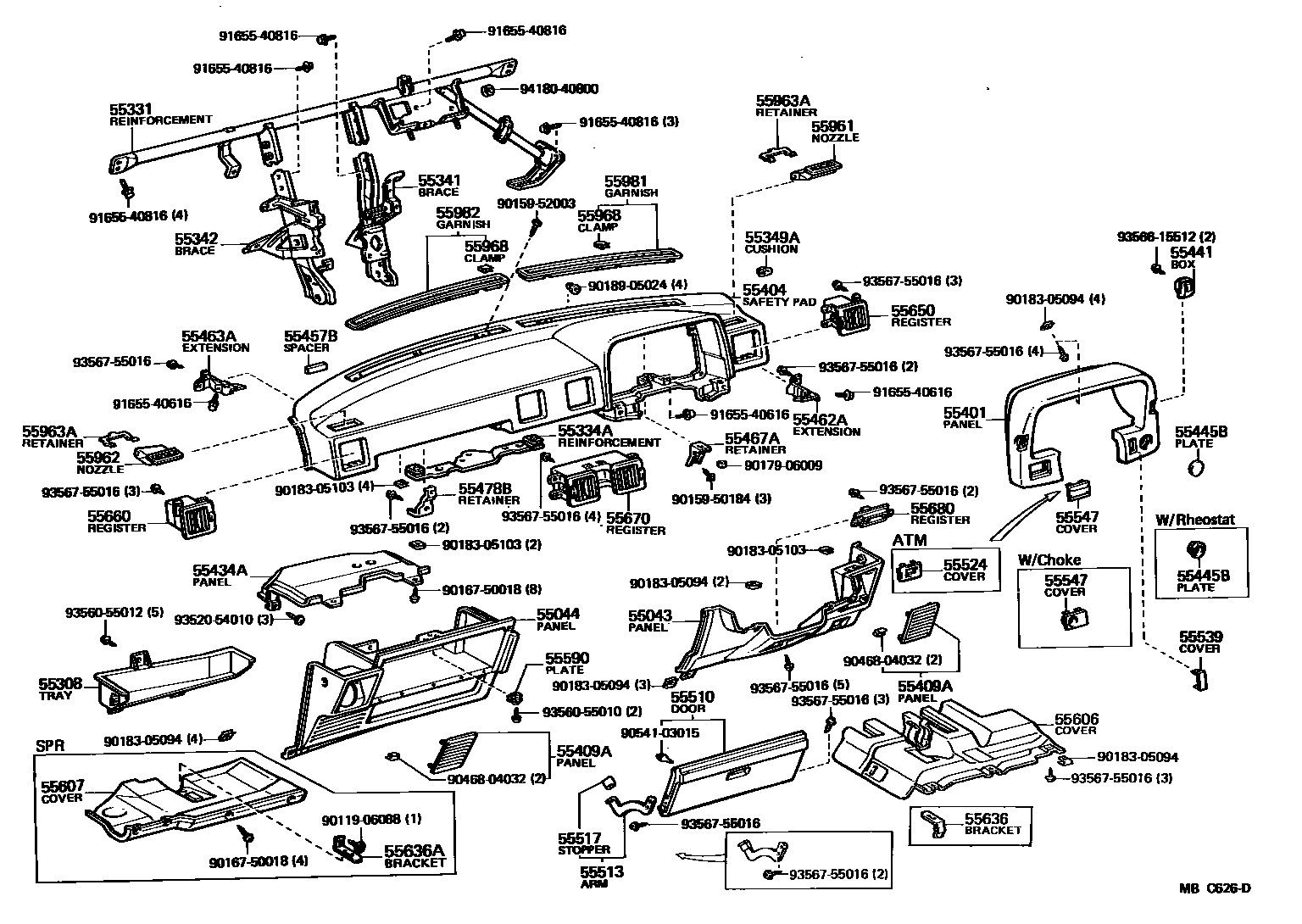 5501 — INSTRUMENT PANEL & GLOVE COMPARTMENT