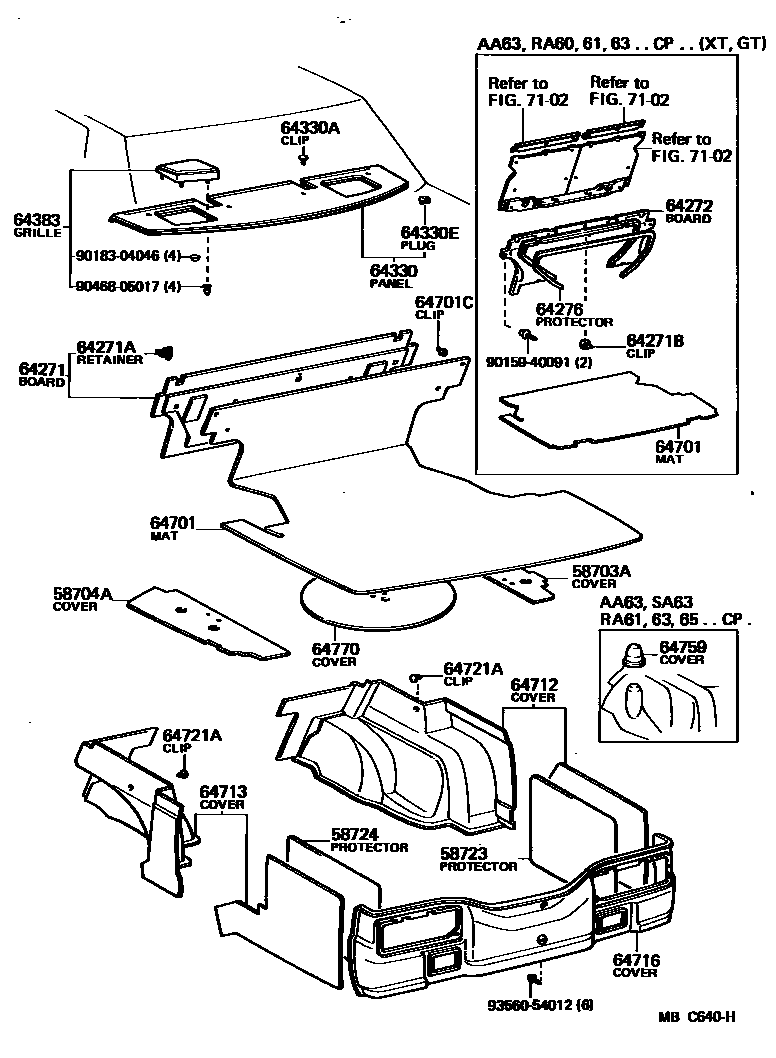 6403 — PACKAGE TRAY PANEL & LUGGAGE COMPARTMENT MAT