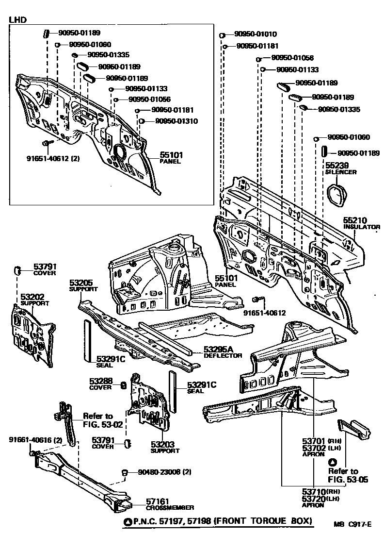 5304 — FRONT FENDER APRON & DASH PANEL