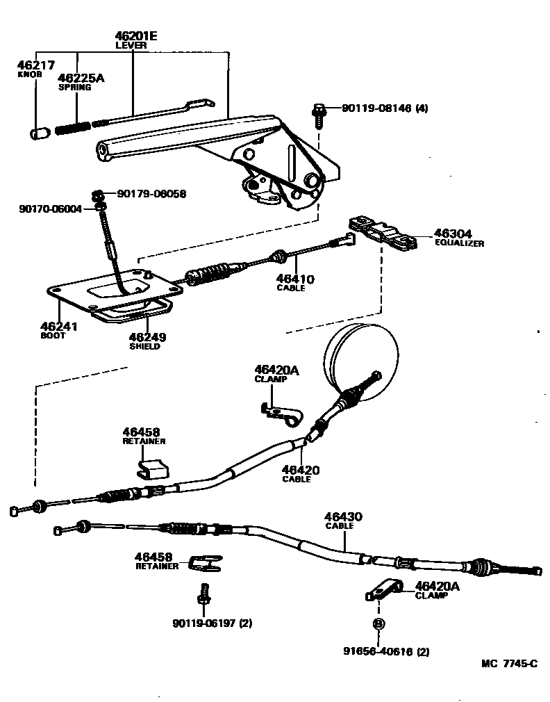 4601 — PARKING BRAKE & CABLE