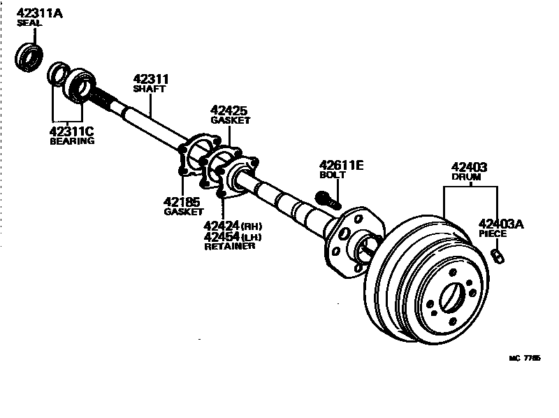 4102 — REAR AXLE SHAFT & HUB