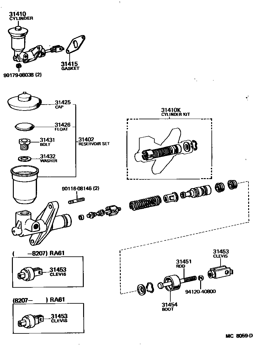 3103 — CLUTCH MASTER CYLINDER
