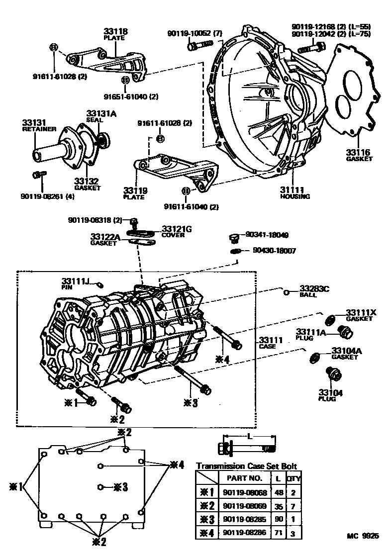 3302 — CLUTCH HOUSING & TRANSMISSION CASE (MTM)