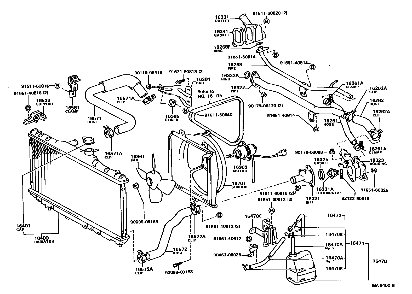 1603 — RADIATOR & WATER OUTLET