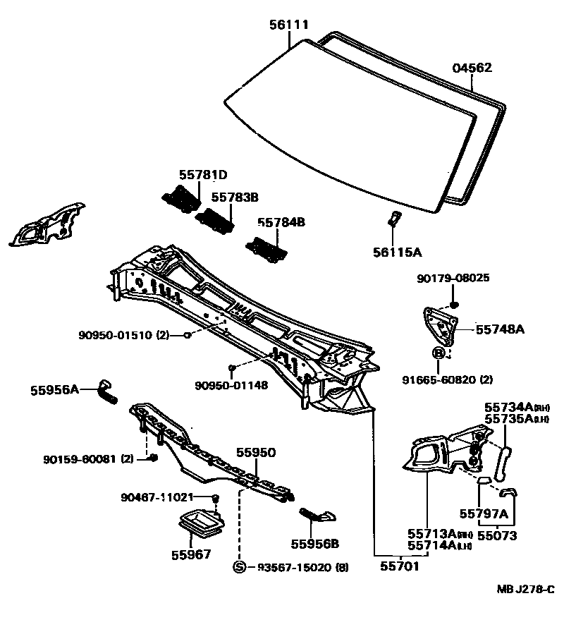 5503 — COWL PANEL & WINDSHIELD GLASS