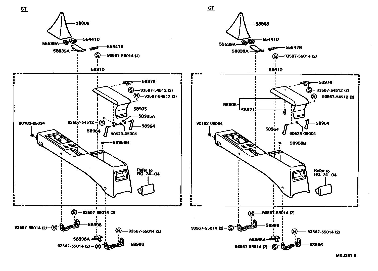 5806 — CONSOLE BOX & BRACKET