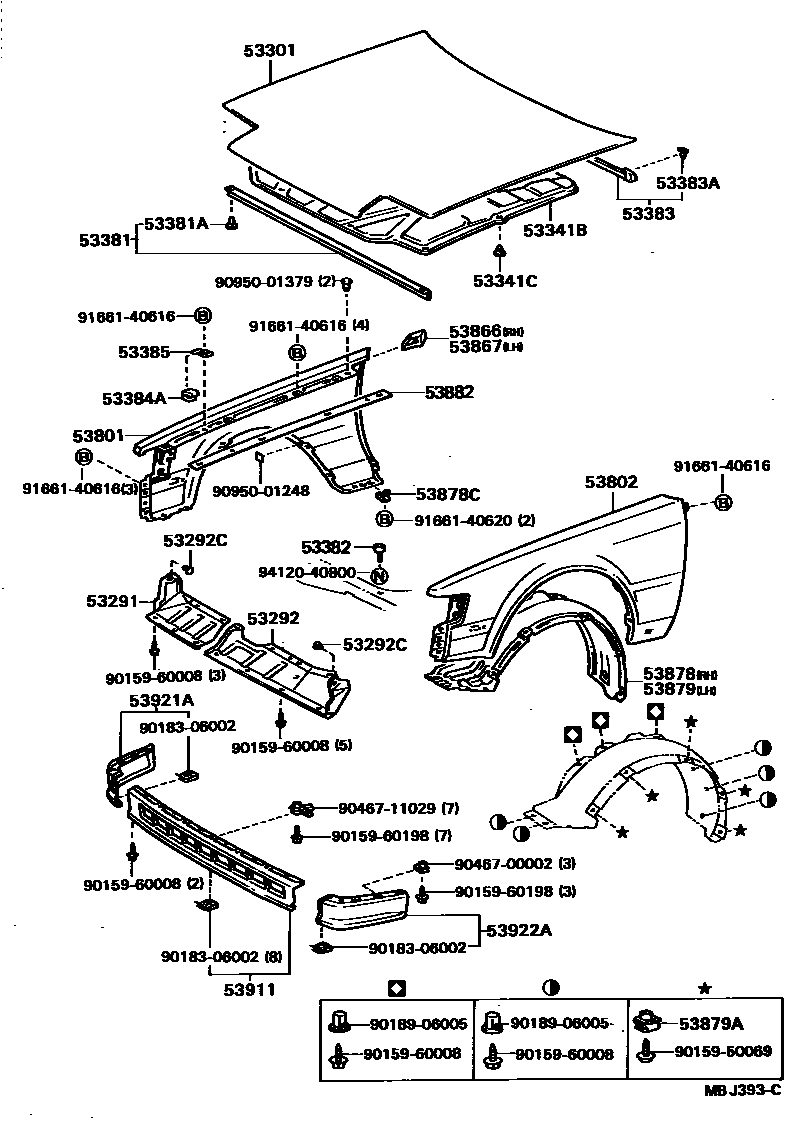 5302 — HOOD & FRONT FENDER