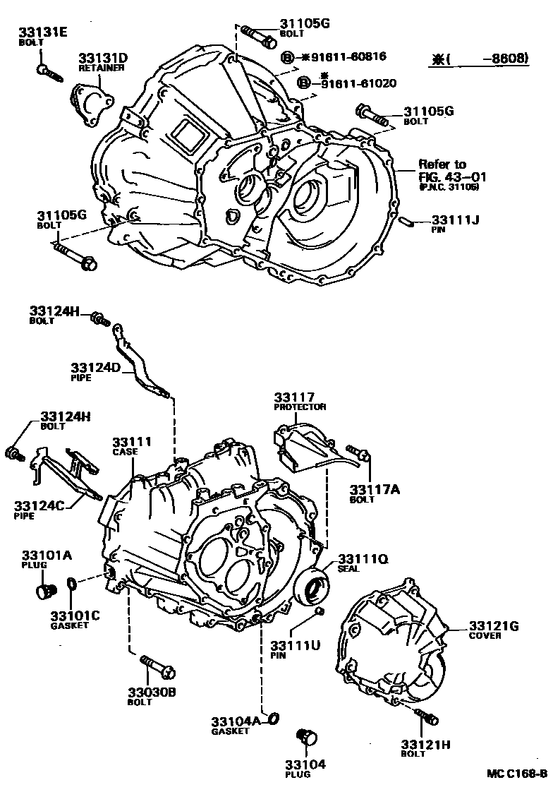 3302 — CLUTCH HOUSING & TRANSMISSION CASE (MTM)