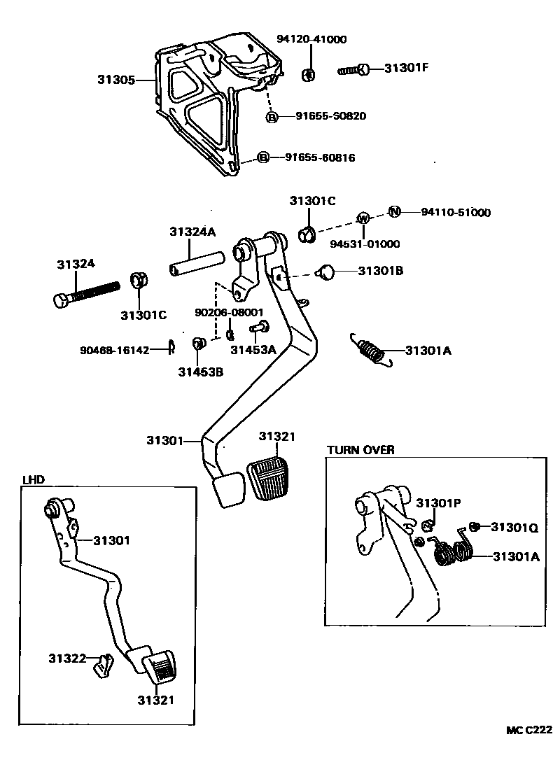 3102 — CLUTCH PEDAL & FLEXIBLE HOSE