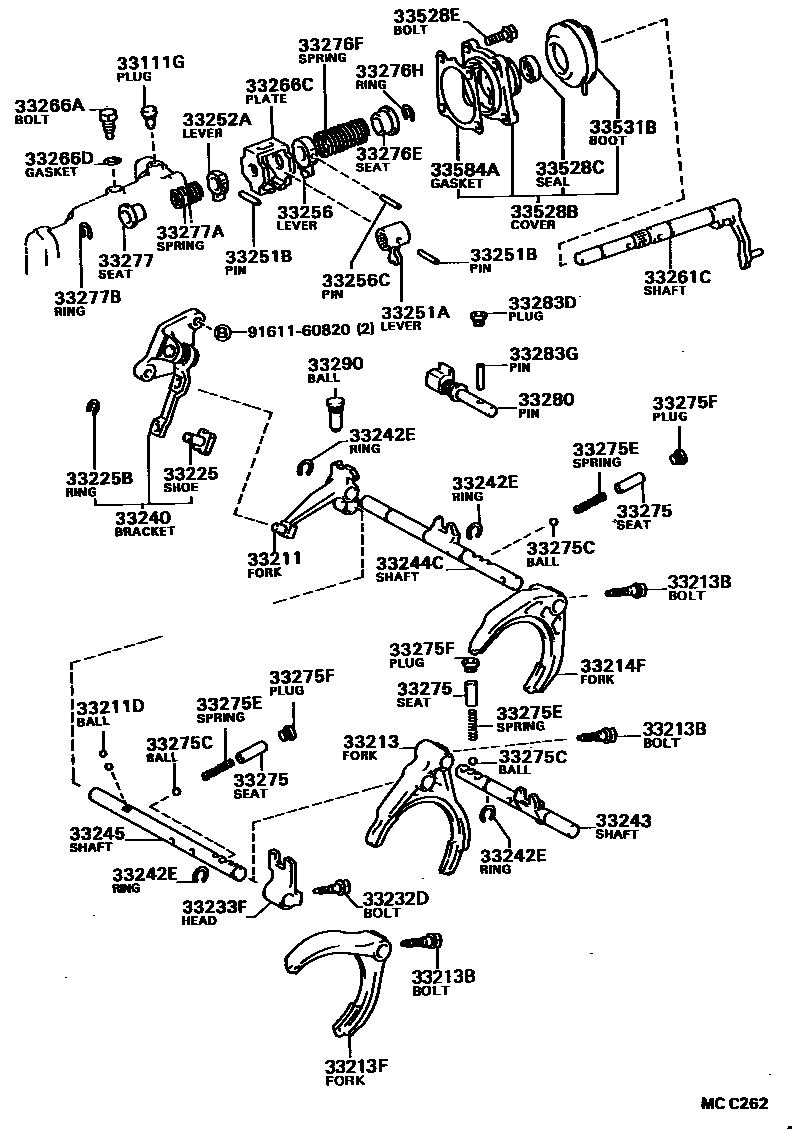 3307 — GEAR SHIFT FORK & LEVER SHAFT (MTM)