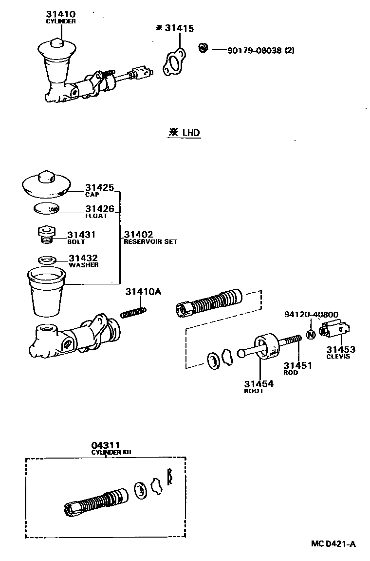3103 — CLUTCH MASTER CYLINDER