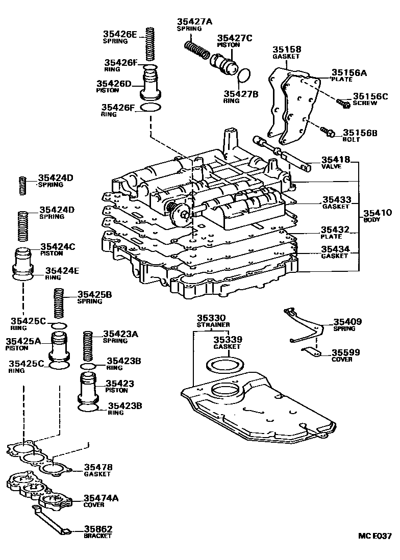 3512 — VALVE BODY & OIL STRAINER (ATM)