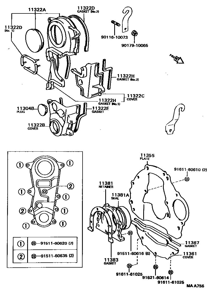 1106 — TIMING GEAR COVER & REAR END PLATE