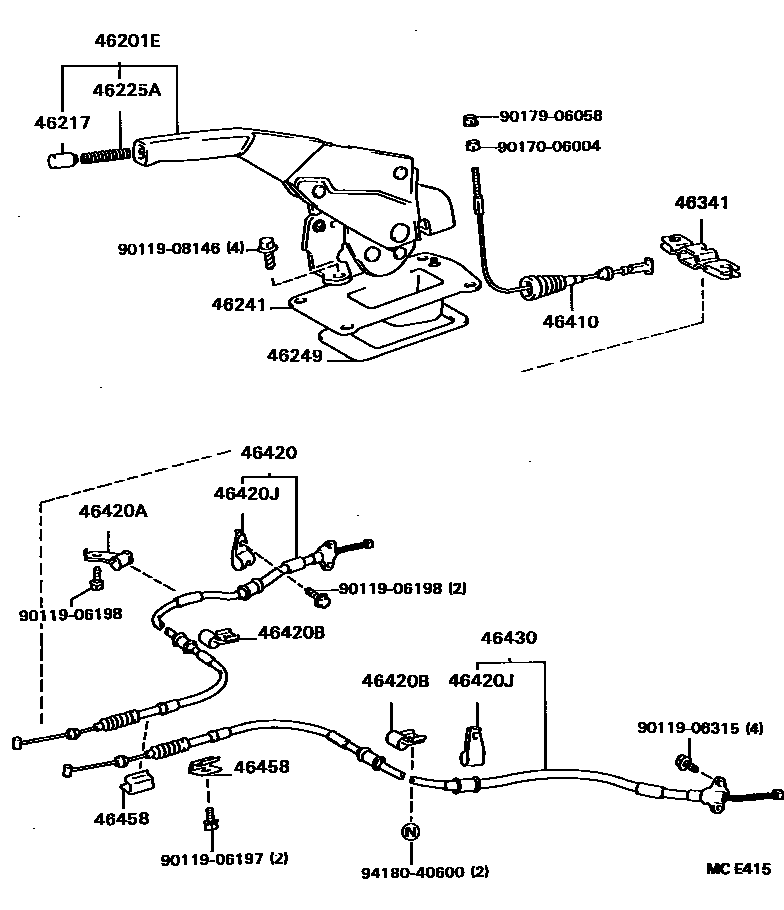 4601 — PARKING BRAKE & CABLE