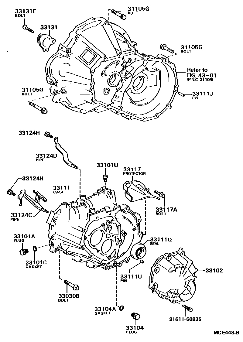 3302 — CLUTCH HOUSING & TRANSMISSION CASE (MTM)