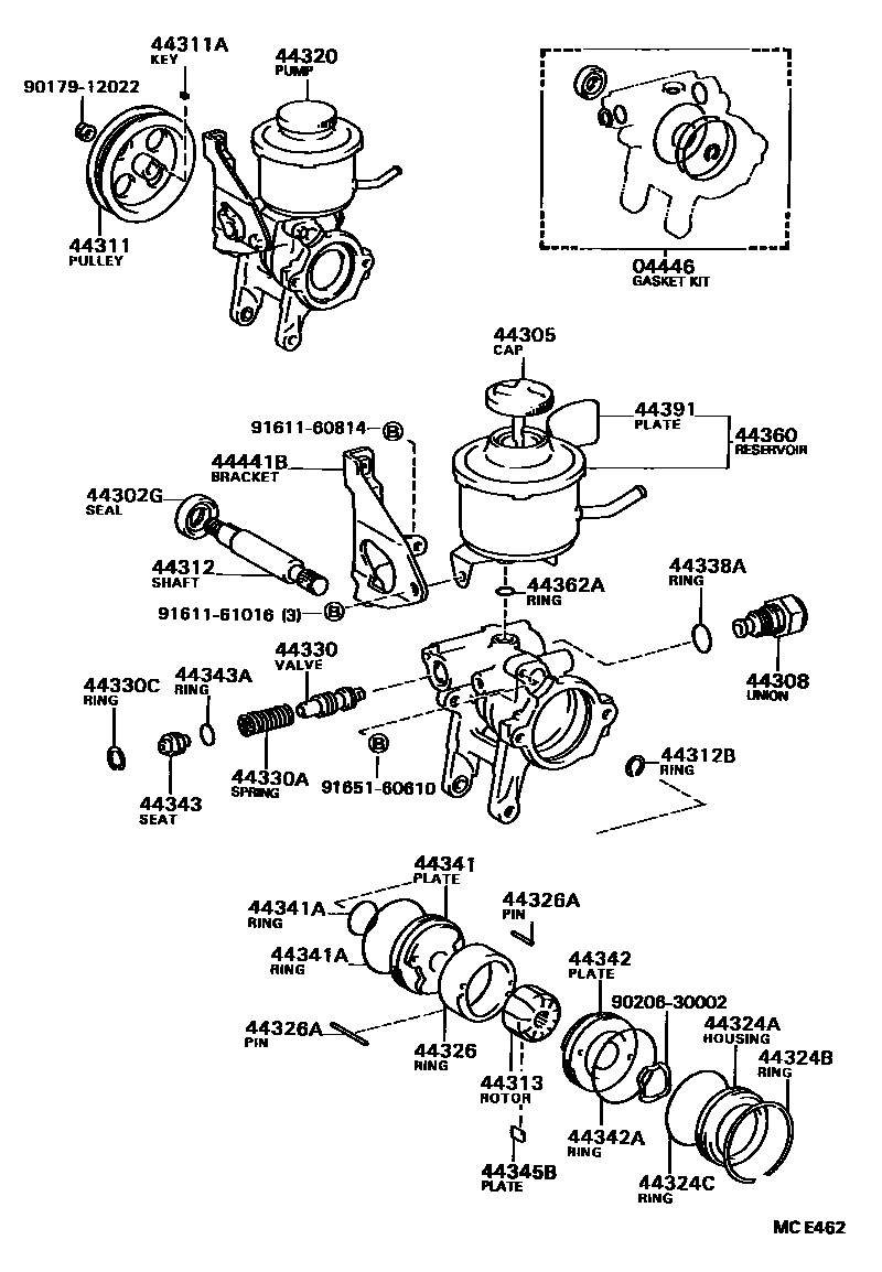 4502 — VANE PUMP & RESERVOIR (POWER STEERING)