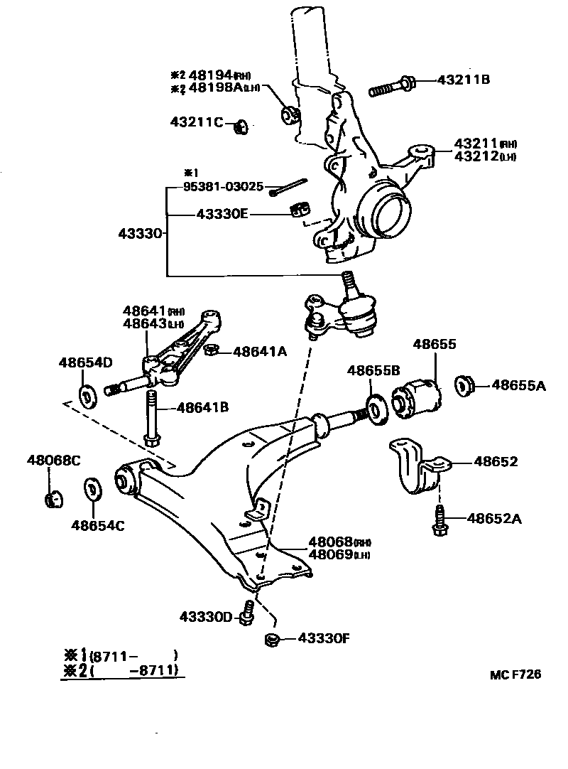 4802 — FRONT AXLE ARM & STEERING KNUCKLE