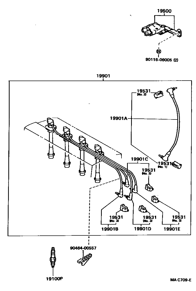 1901 — IGNITION COIL & SPARK PLUG / GLOW PLUG