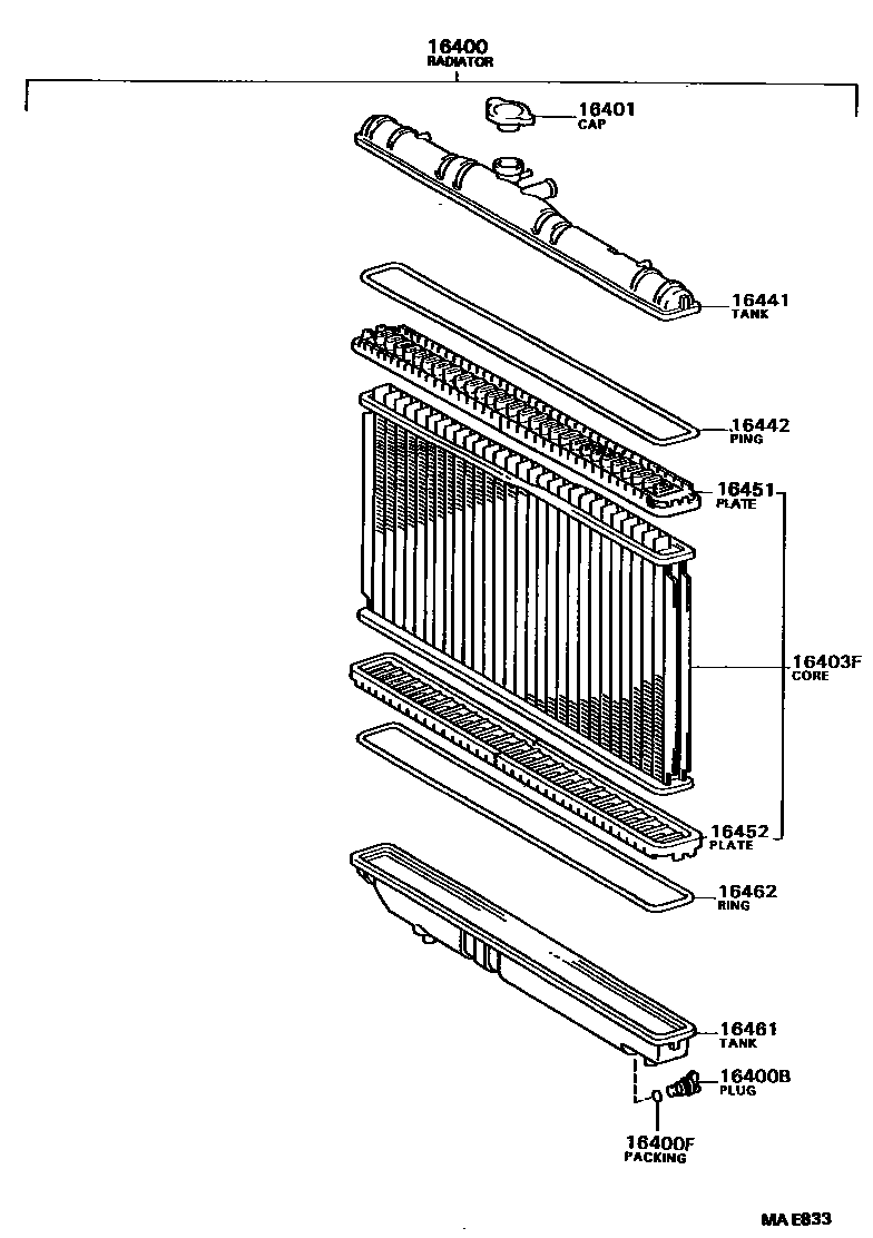 1603 — RADIATOR & WATER OUTLET