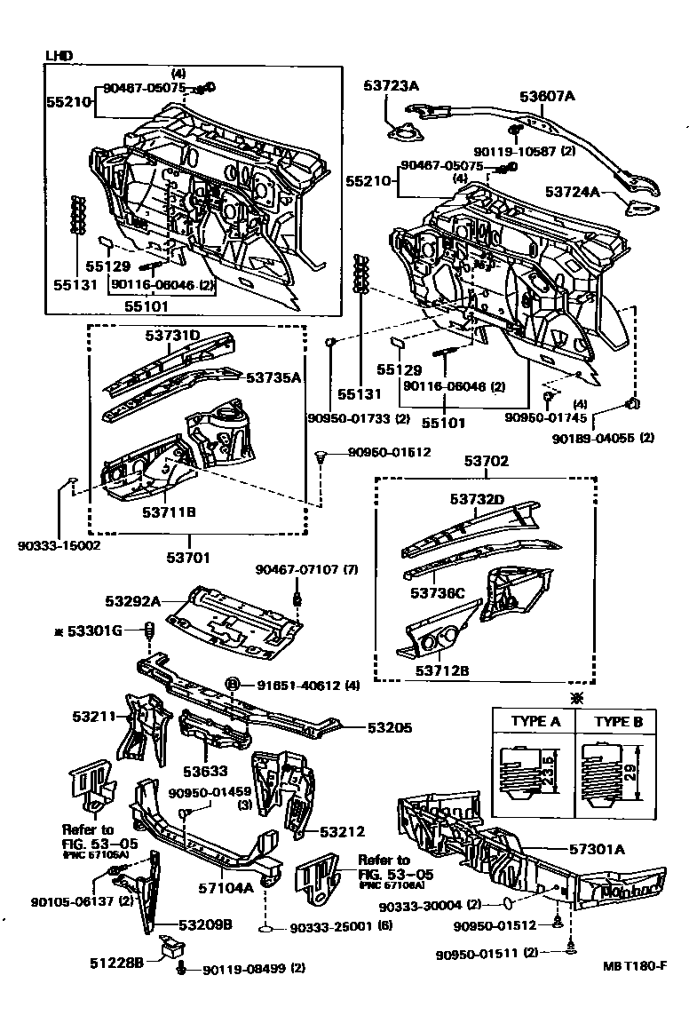 5304 — FRONT FENDER APRON & DASH PANEL